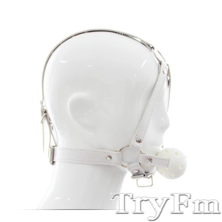 White Harness Breathable Ball Gag