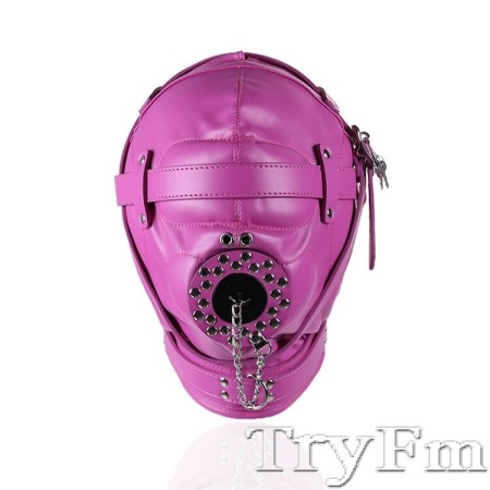 Sensory Deprivation Hood with Open Mouth Gag