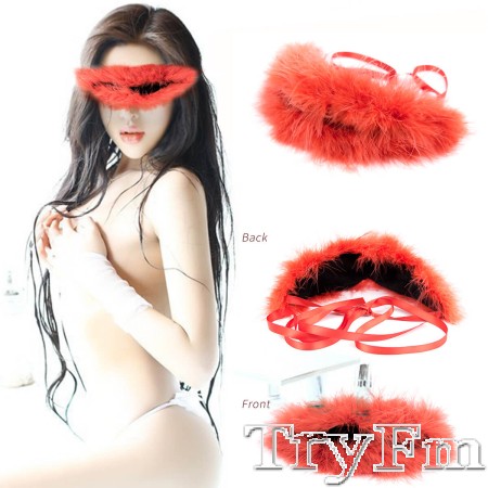 Red Furry Blindfold