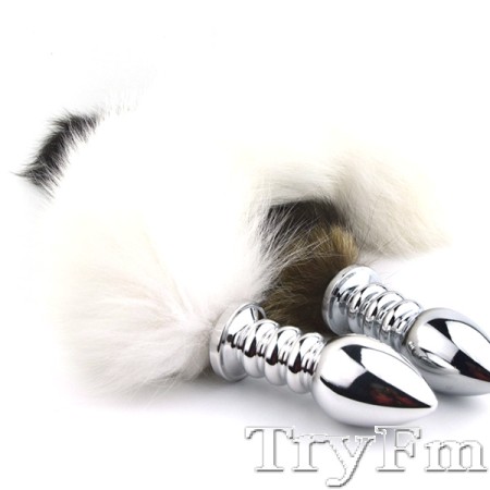 anal plug with white fox tail