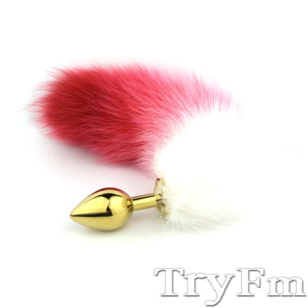 Colorful tail with stainless steel gold plug