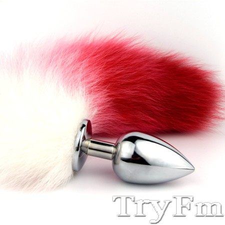 Colorful tail with stainless steel gold plug