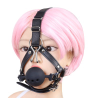 Head Harness Silicone Ball Gag with Nose Hook