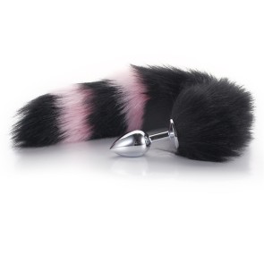More-Black-Less-Pink Furry Tail Anal Plug
