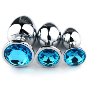 Stainless Steel Silver Anal Plug with Jewelry