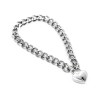 Silver chain collar with heart-shaped lock