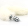 White fox tail with stainless steel twist siler plug