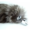 Nature black tail with stainless steel silver anal plug