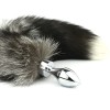 Nature black tail with stainless steel bullet silver butt plug