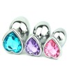 Stainless Steel Silver Anal Plug with heart-shaped jewelry