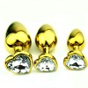 Stainless Steel Gold Anal Plug with heart-shaped jewelry