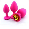 Pink Silicone Butt Plug with Jewelry