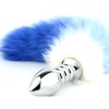 Colorful tail with stainless steel silver spiral anal plug
