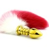 Colorful tail with stainless steel gold spiral anal plug
