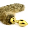 North fox tail with stainless steel gold bullet anal plug