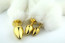 White fox tail with stainless steel gold plug