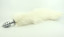 White fox tail with stainless steel gold plug