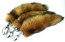 Natural red fox tail with stainless steel silver plug