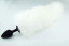 White fox tail with silicone black plug
