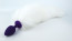 White fox tail with silicone pink plug