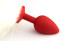 White fox tail with silicone red plug