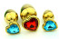 Stainless Steel Gold Anal Plug with heart-shaped jewelry