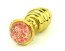 Stainless Steel Gold Twist Anal Plug with flower foundation 