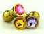 Stainless Steel Gold Spiral Anal Plug with Jewelry