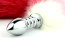 Colorful tail with stainless steel silver spiral anal plug