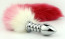 Colorful tail with stainless steel silver spiral anal plug