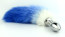 Colorful tail with stainless steel silver spiral anal plug