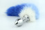 Colorful tail with stainless steel silver spiral anal plug