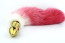 Colorful tail with stainless steel gold spiral anal plug