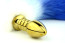 Colorful tail with stainless steel gold spiral anal plug