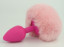 Colorful bunny tail with pink silicone plug