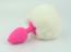 Colorful bunny tail with pink silicone plug