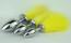Yellow bunny tail with stainless steel silver anal plug