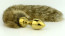 North fox tail with stainless steel gold bullet anal plug